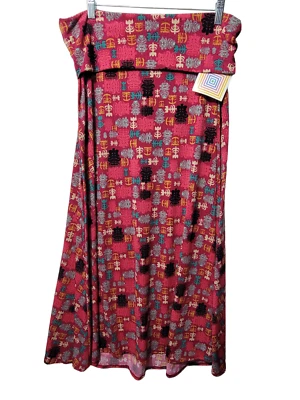 NUEVO CON ETIQUETAS LuLaRoe Maxi Falda Clásica Talla XL Estampado Follaje Indio Elastizado Cintura Elástica Foto 1 de 4