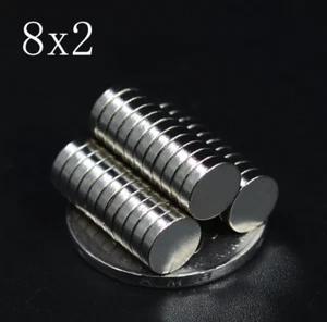 10pcs 8x2mm Super Powerful Strong Round Neodymium Disc Magnets N35 Rare Earth OO - Picture 1 of 1