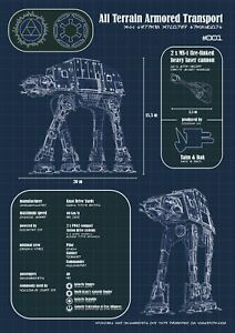 STAR WARS BLUEPRINT/BLAUPAUSE - AT-AT - DOPPELSEITIG/DOUBLE SIDED 297 x 210 mm