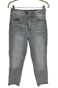 EXPRESS Womens Supper Hight Rise Slim Size 8S Jeans Medium Wash Denim Zip Up - Picture 1 of 6