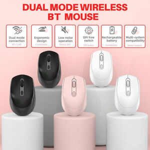 Dual Mode Wireless Bluetooth Mouse Rechargeable Silent for Laptop PC au