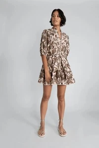 Alemais Estella Yoke Front Mini Dress Paisley Print With Belt AU 6 - Picture 1 of 9
