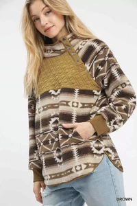 Umgee Sherpa Pullover mit Aztekenmuster - Bild 1 von 7