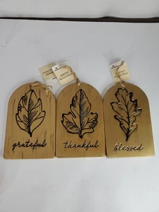 Decorazione da parete rustica Gratita Grazie Benedetta - Targa da appendere set di 3 insegne casa - Foto 1 di 7