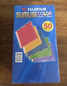 VERSIEGELT FujiFilm Slimline CD DVD Jewel Cases 50er-Pack mehrere Farben Spiele Musik neu - Bild 1 von 3