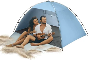 Tenda Da Spiaggia, 2-3 Persone Tenda Parasole Spiaggia, UPF 50+ Uv Protection, I - Foto 1 di 12