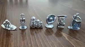 Lot Of 6 Monopoly Here & Now World Edition Pewter Tokens Pieces Movers Matador  - Picture 1 of 6