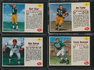 1962 POST FOOTBALL LOT OF 60 EX/EX-MT w/HOFers RCs STARS BERRY TAYLOR BART STARR - Picture 1 of 9