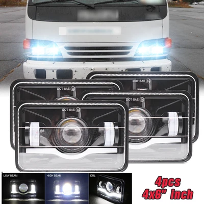 Proyector de faros LED súper brillante de 4 piezas de 4x6 pulgadas para camión Isuzu NPR 1991-2005 Foto 1 de 4