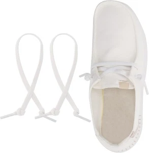 YOLOPARK 2 Pairs Replacement Shoe Laces Flat Elastic for 14&quot;, White  - Picture 1 of 6
