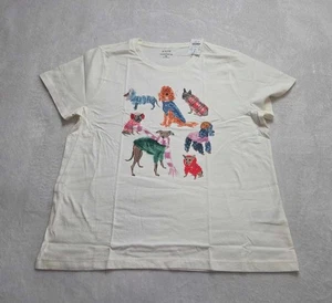 Nuevo J Crew Factory Coleccionista Camiseta Perros en Suéteres Ropa Exterior Camiseta Gráfica - Imagen 1 de 8