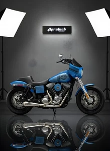 2-1 HD Exhaust Pipes Muffler Harley-Davidson Dyna Street Bob Dark Custom FXDB  - Picture 1 of 6