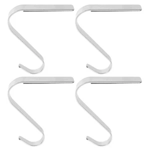 4 Stück Weihnachten Kamin Kaminsims Strumpf Aufhänger Metall Girlande Kranz Haken - Bild 1 von 12