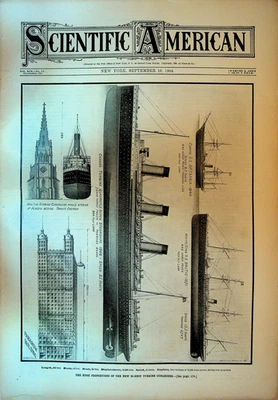 Scientific American September 10 1904 Cunard Turbine Steamers New York Subway - Image 1 of 3