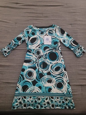 Vestido My Michelle para niñas talla 12. Azul/Negro/Blanco Foto 1 de 4