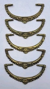 Antike viktorianische Schubladengriffe Griffbügel alte Messingbeschläge 5 Stück - Bild 1 von 9