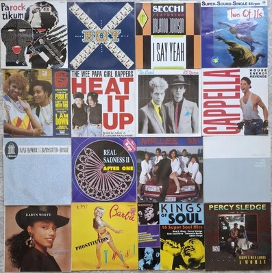 80er Mischung Rock, Pop, Rap, Soul , Vinyl, 2 Alben,14 x Maxi, 1x blaues Vinyl,  - Bild 1 von 2