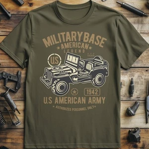 American Army Jeep T-Shirt Cars & Petrol Heads Tees & T-Shirts - Picture 1 of 5