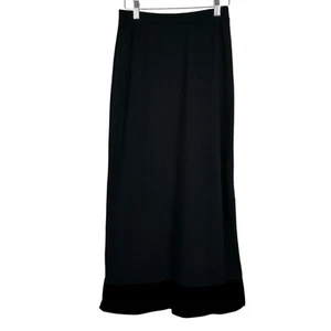 Vintage Y2K Skirt Merona Women Small Black Velvet Hem Knit Goth Indie Grunge - Picture 1 of 11