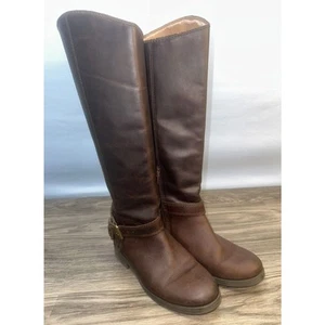 LUCKY BRAND Mujer 6.5M Marrón Cuero Suave Botas de Montar Hasta la Rodilla Arnés de Tobillo - Imagen 1 de 10