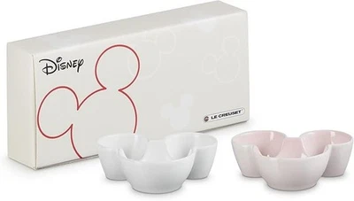 Le Creuset Disney Mickey Mouse Mini Dish Set of 2 Minnie Cotton  Shell Pink  New - Image 1 of 4