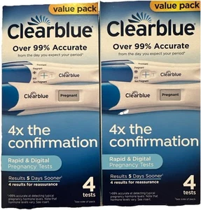 Pack de 2 Pruebas de Embarazo Clearblue Digital y Rápidas (4 Pruebas) Exp 2/2027 -8 Tot - Imagen 1 de 3
