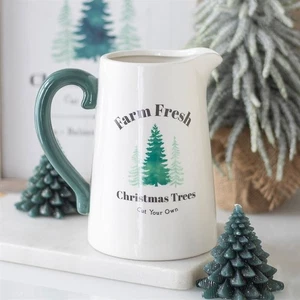 Farm Fresh Christmas Trees Ceramic Flower Jug TRACKED DELIVERY COMBINED SHIPPING - Picture 1 of 5