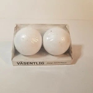 IKEA Vasentlig, Globe Set of 2 End Caps, White, Curtain Rod Ball, Round, Finial - Picture 1 of 11