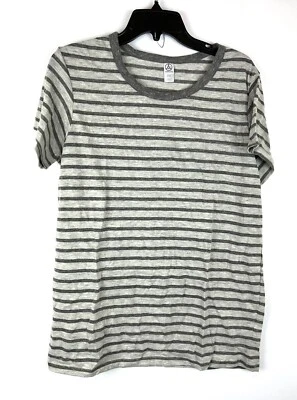 Camiseta Alternative para mujer gris a rayas manga corta talla 2XL Foto 1 de 3