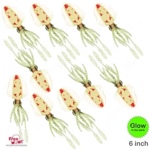 10 Stück Pink GLOW 6" Angeln Jagd Tintenfisch Köder Rock Echt wie Oktopus Fisch WOW! - Bild 1 von 6