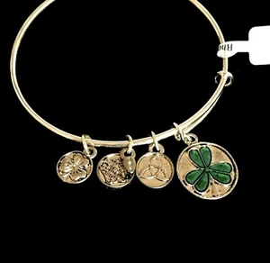 Bracciale Adj Celtico Irlandese Charm Trifoglio, Nodo Trinità, Irlanda, Trifoglio - Foto 1 di 4