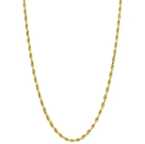 Real Sólido Auténtico 1/20 Oro Amarillo 14K Cuerda Collar 20 Pulgadas Hombres Mujeres - Imagen 1 de 7