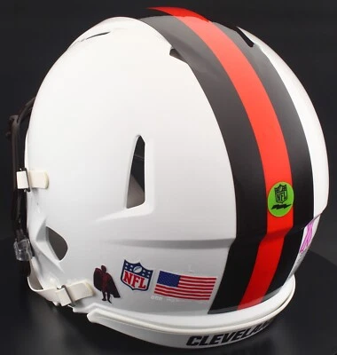Casco de fútbol americano auténtico tamaño completo Cleveland Browns NFL Riddell VELOCIDAD Foto 1 de 4