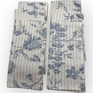 SET 6 Servilletas Paño Calidad C&F Reversibles Damasco Patrón y Rayas 100% Algodón - Imagen 1 de 8