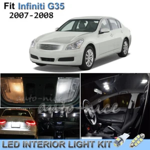 Kit de luces LED interiores blancas de lujo para Infiniti G35 2007-2008 10 piezas - Imagen 1 de 8