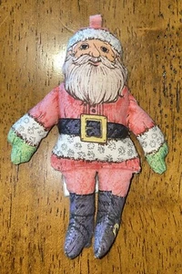 Vintage 1970s Hallmark Cards Stuffed Cotton Santa Claus Christmas Ornament - Picture 1 of 6