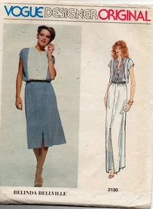 VOGUE DESIGNER ORIGINAL BELINDA BELLVILLE KLEID GRÖSSE 12 VINTAGE SCHNITT - Bild 1 von 1