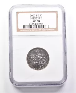 2002-P Washington State Quarter Mississippi MS68 NGC *7681 - Picture 1 of 3