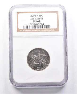 2002-P Washington State Quarter Mississippi MS68 NGC *7681 - Image 1 of 3