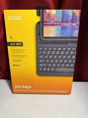 ZAGG Pro Keys Wireless Keyboard Case For iPad Pro 12.9" 6th/5th/4th Gen - Grey - Image 1 of 4