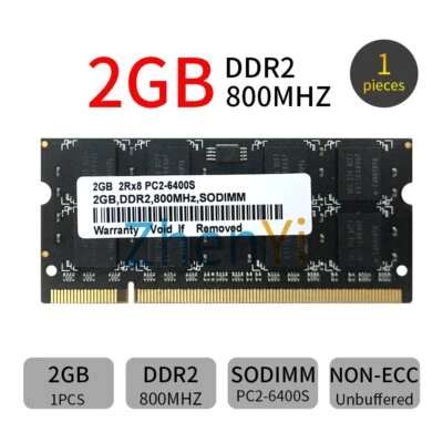 2GB 1G DDR2 800MHz PC2-6400S 1.8V SODIMM Schwarz Laptop Speicher Notebook RAM DE - Bild 1 von 4