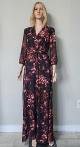 BEE by CHETTA B EVENING Vintage Woman Evening On Wrap Dress, Long Sleeves, Sz. 8 - Picture 1 of 12