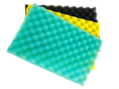 WAVE POINT Aquarium Bio Sponge Foam Filter Media Pad for Fish Tank Sump Pond 17"x11"x1" Set