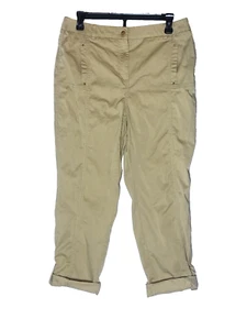 Chicos Women's Pants 1 Ankle M Roll Hem Beige Cotton/Nylon - Picture 1 of 9