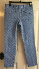 Gap Pants Womens Size 4R Slim Crop Tapered Blue/White  Stretch Hook And Eye