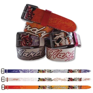 Ed Hardy EH3206 Skull-Rose Kids-Girls Leather Belt - Picture 1 of 4