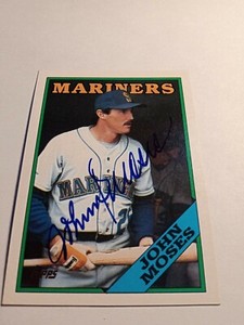 John Moses Signed 1988 Topps #712 Card Seattle Mariners Auto Autograph