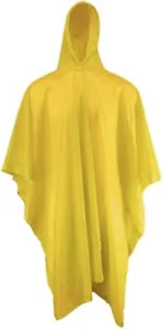 Vinyl Poncho Yellow Waterproof Raincover Raincoat Ground Sheet One Size Fits All - Picture 1 of 9