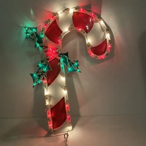 Vintage CHRISTMAS Candy Cane Window Silhouette Light Decoration 18” - Picture 1 of 7