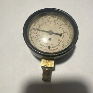 Vintage US GAUGE CO PRESSURE GAUGE FREON SULPHUR DIOXIDE - Picture 1 of 6